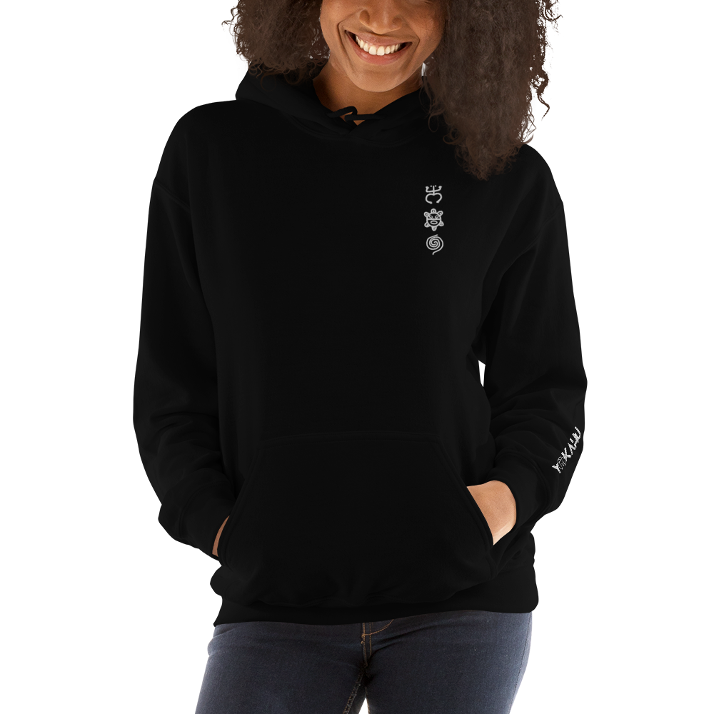 Taino White Embroidered Unisex Hoodie