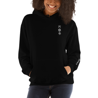 Taino White Embroidered Unisex Hoodie