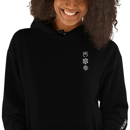 Taino White Embroidered Unisex Hoodie