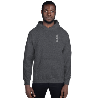 Taino White Embroidered Unisex Hoodie