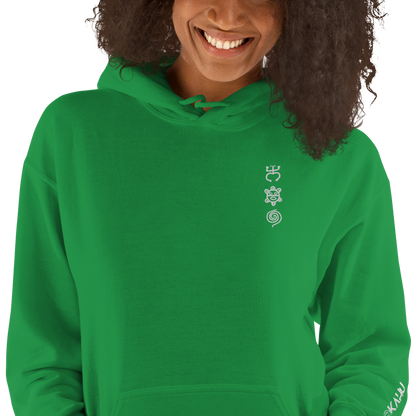 Taino White Embroidered Unisex Hoodie