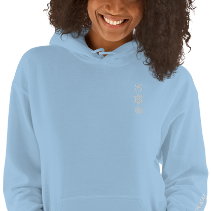 Taino White Embroidered Unisex Hoodie