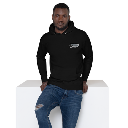 PuertoRico  Black and White Logo Embroidered Unisex Hoodie