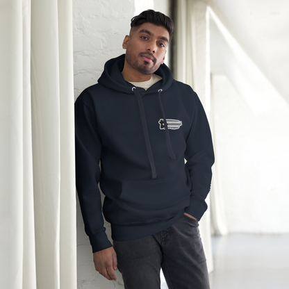 PuertoRico  Black and White Logo Embroidered Unisex Hoodie