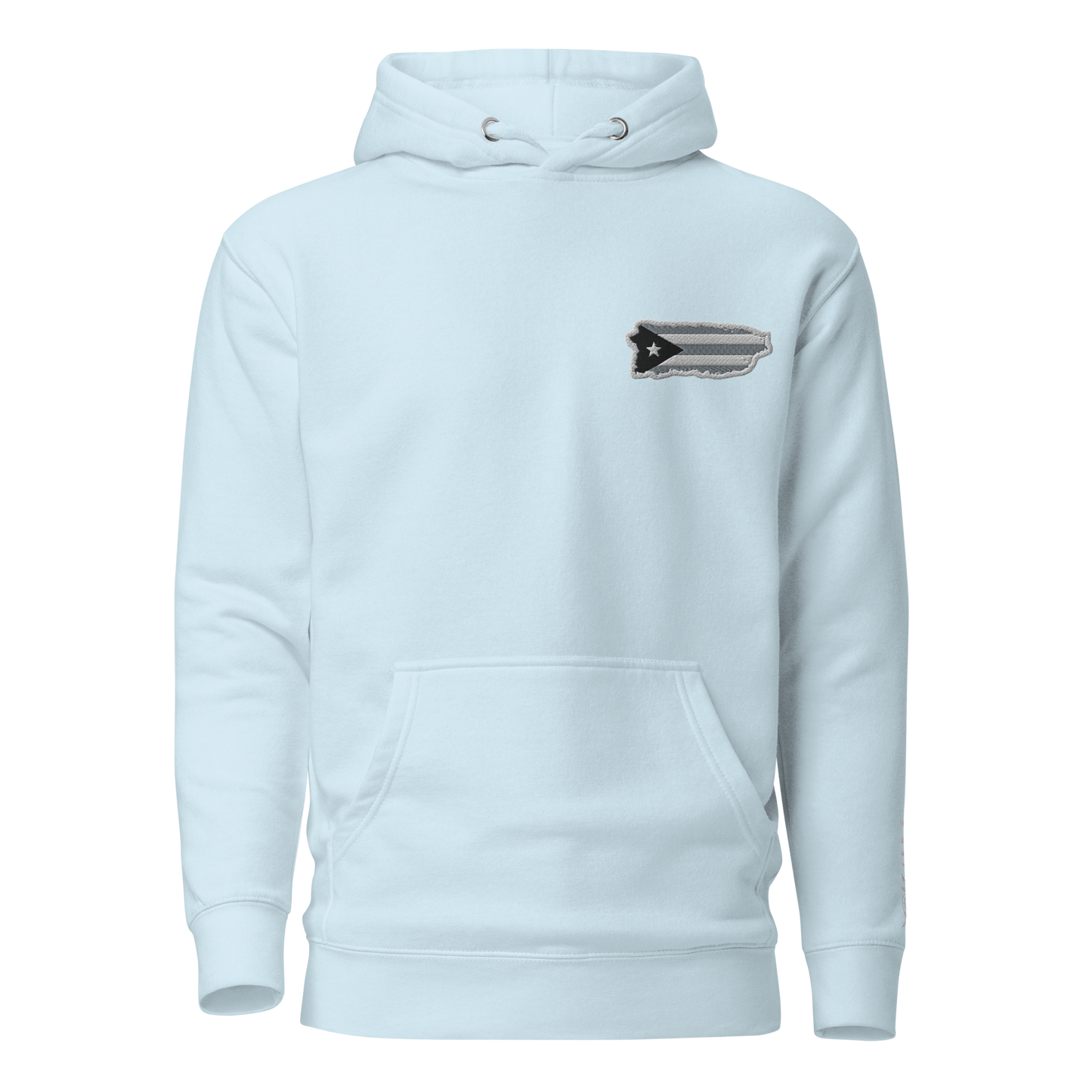 PuertoRico  Black and White Logo Embroidered Unisex Hoodie