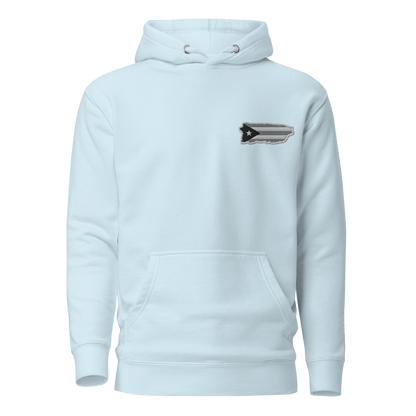 PuertoRico  Black and White Logo Embroidered Unisex Hoodie