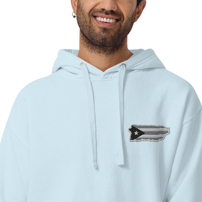 PuertoRico  Black and White Logo Embroidered Unisex Hoodie