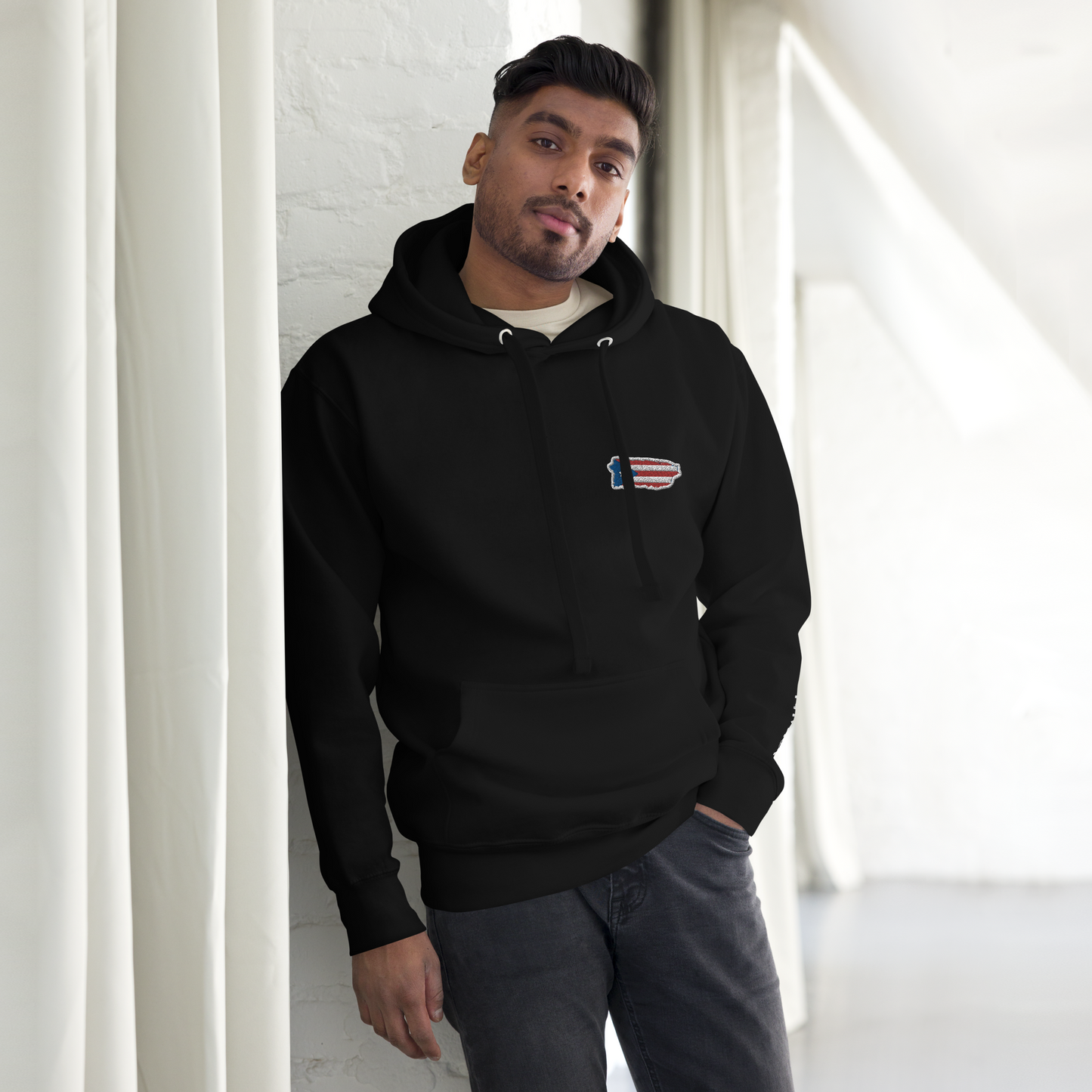 PuertoRico Color Logo embroidered Hoodie