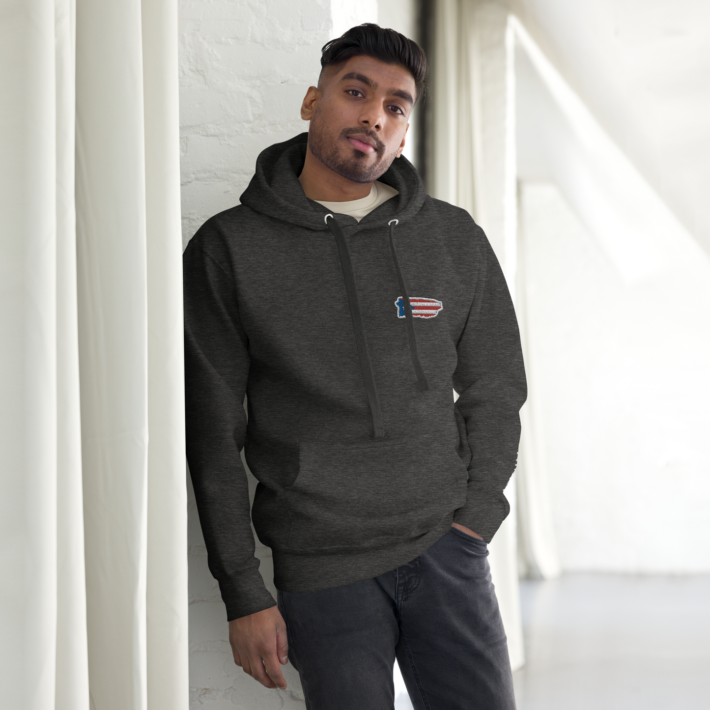 PuertoRico Color Logo embroidered Hoodie