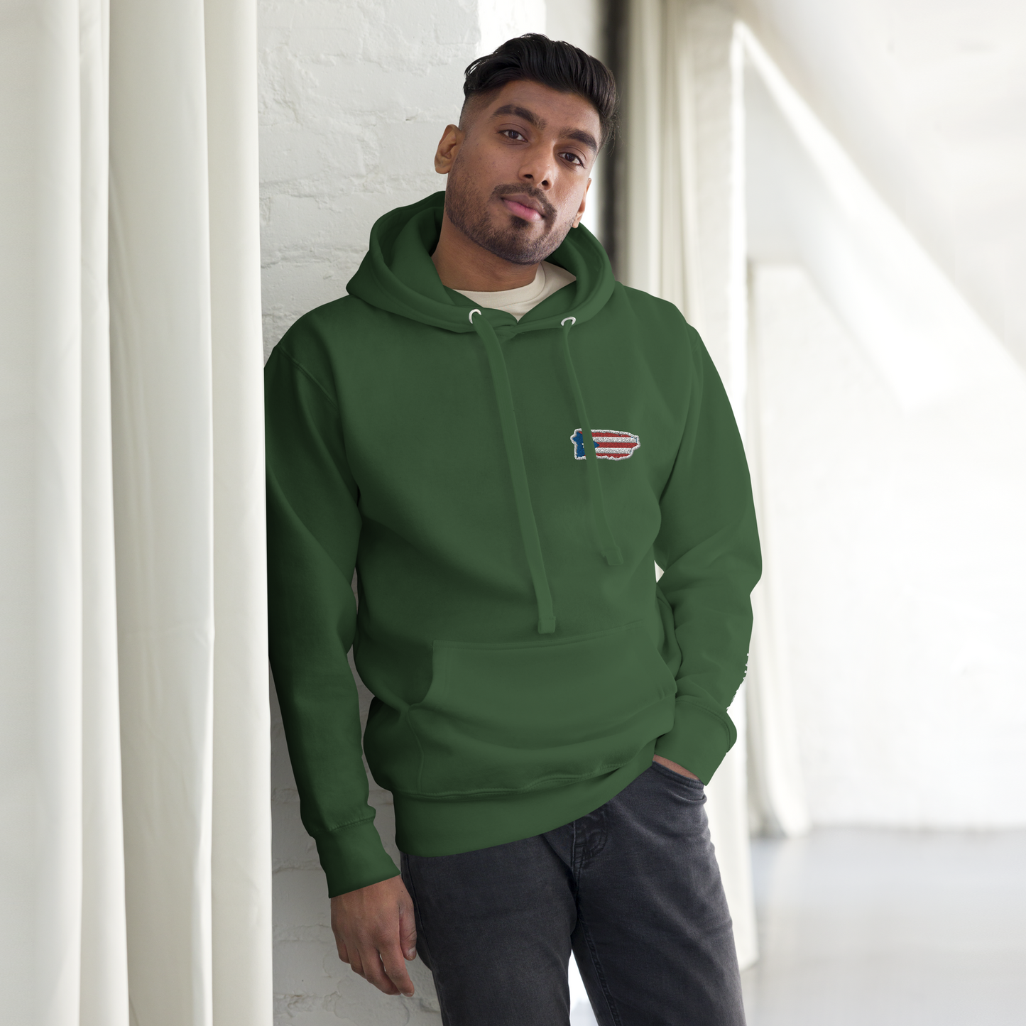 PuertoRico Color Logo embroidered Hoodie